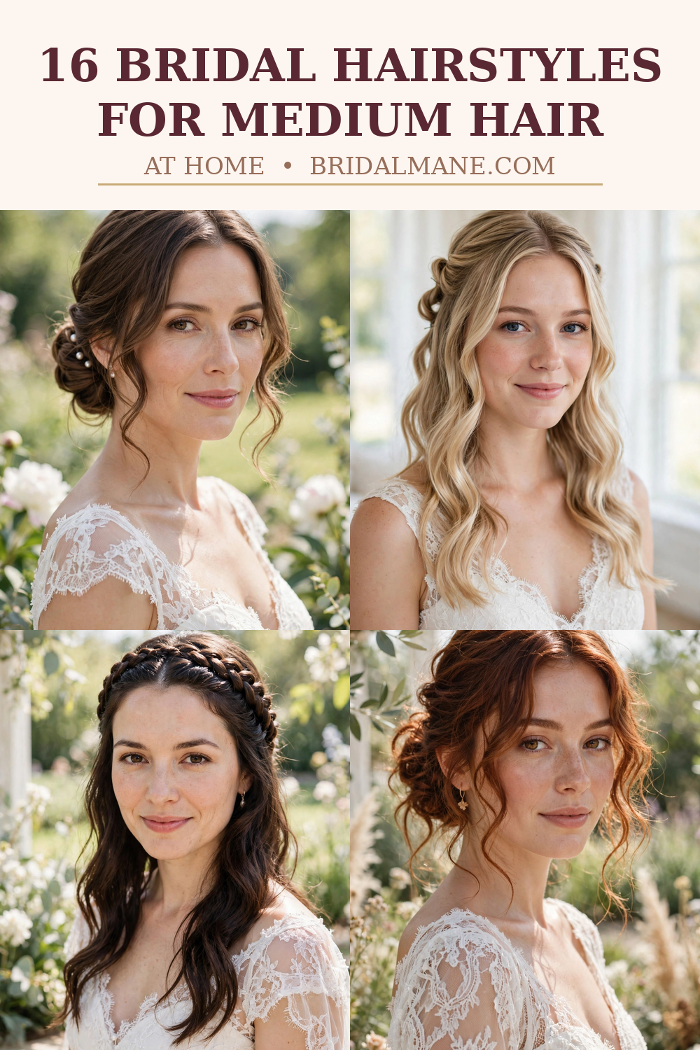 16 simple wedding hairstyles for medium hair collage