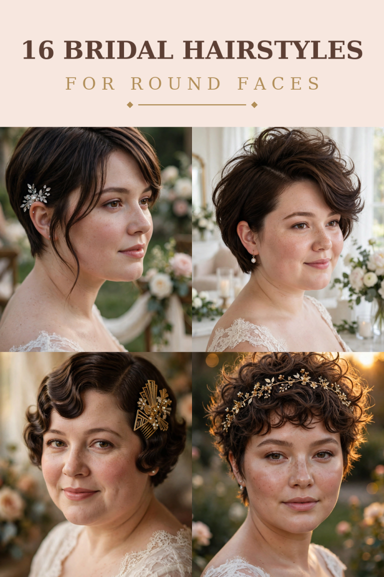 16 Wedding Hairstyles for Round Faces with Short Hair (2026)