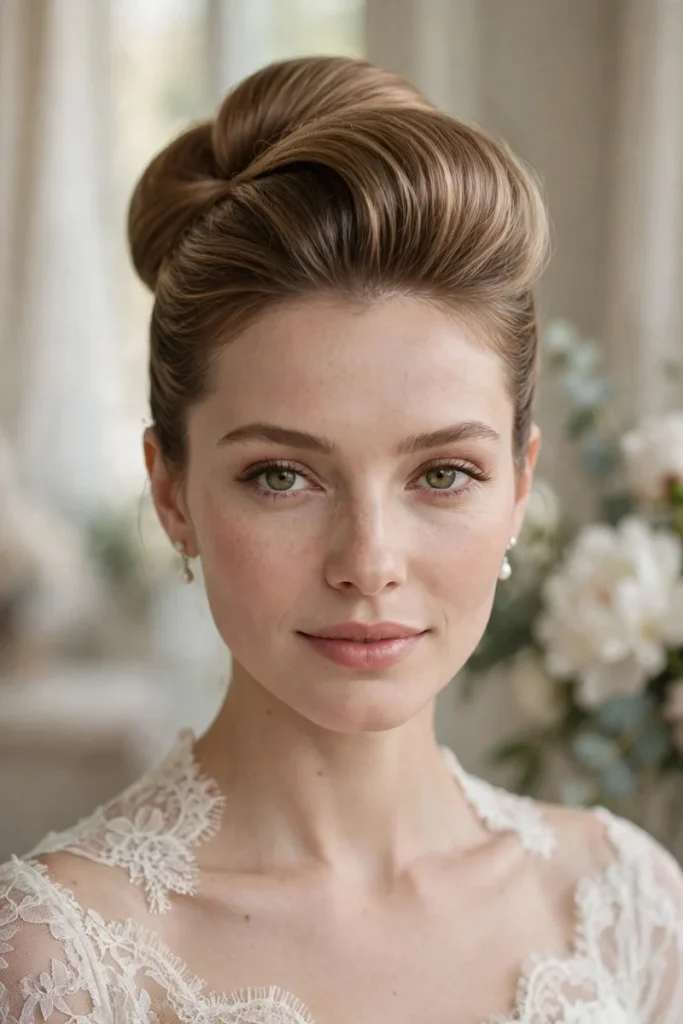 Elegant sock bun with volume