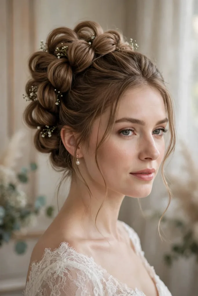 Bubble braid updo